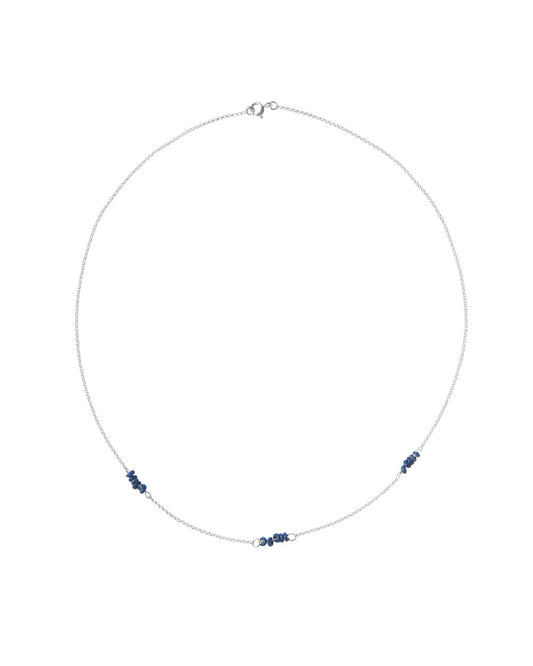 Silver necklace blue stone