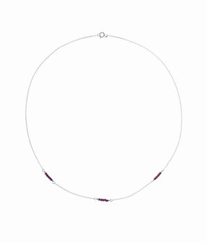 Silver necklace purple stone