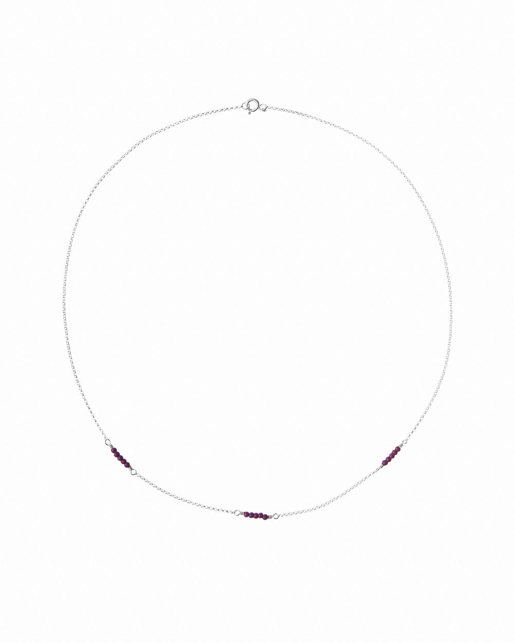 Silver necklace purple stone