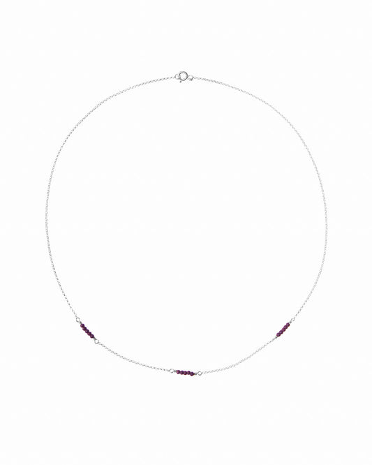 Silver necklace purple stone