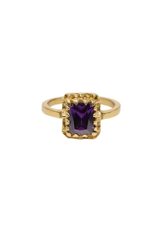 Brass big purple zircon