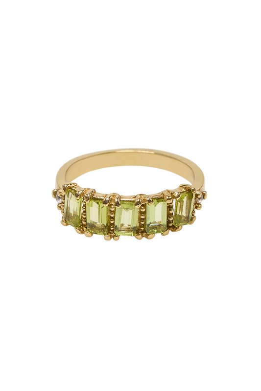 Brass big peridot baquette