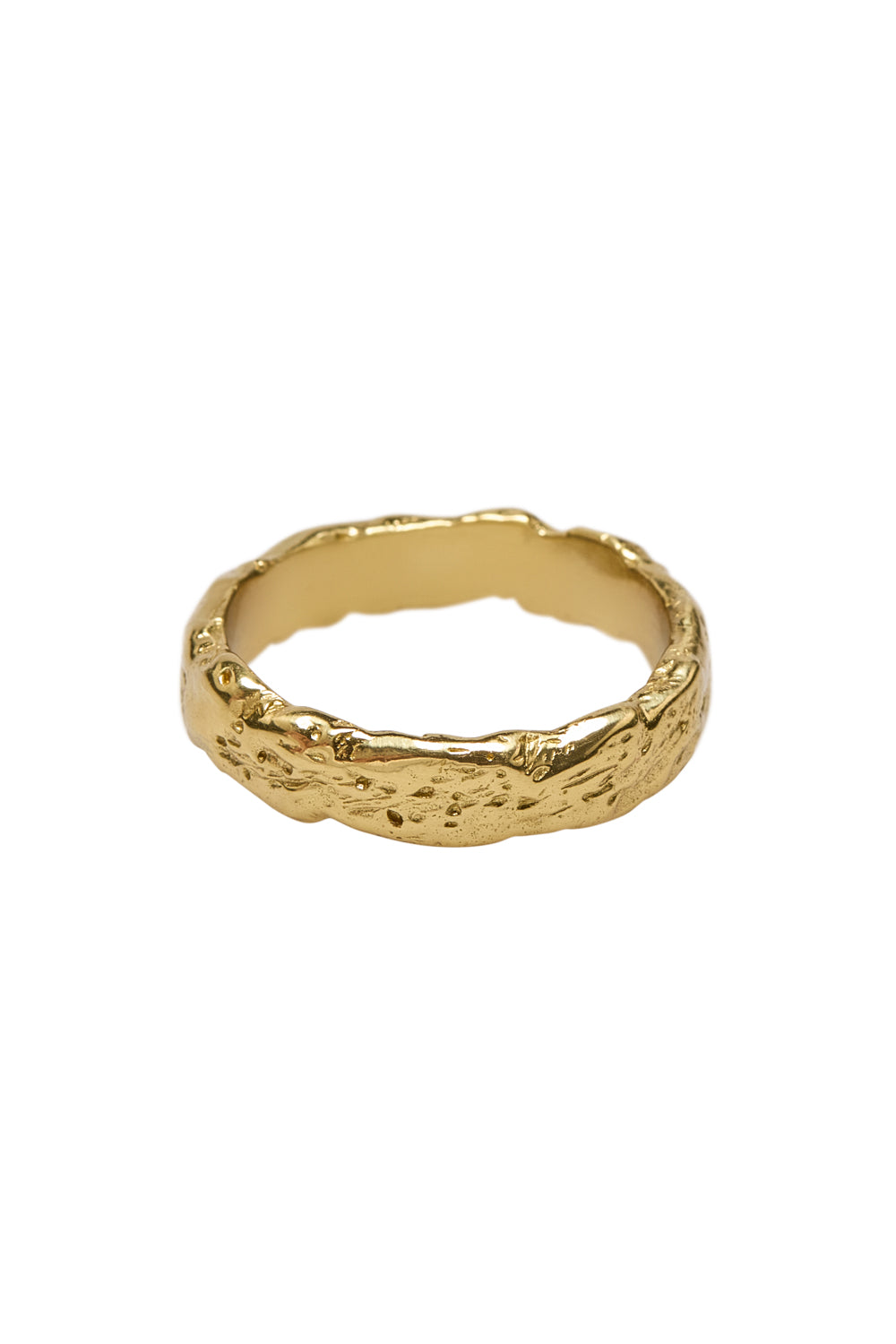 Brass hammered rounds ring