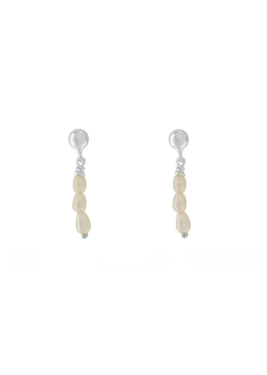 Xzota | Oorbellen | Multi pearl | Zilver