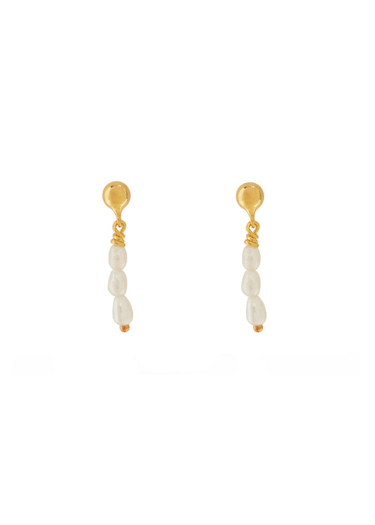Xzota | Oorbellen | Multi pearl | Gold plated