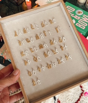 Pendants - Bamboo letter A - Gold Plated
