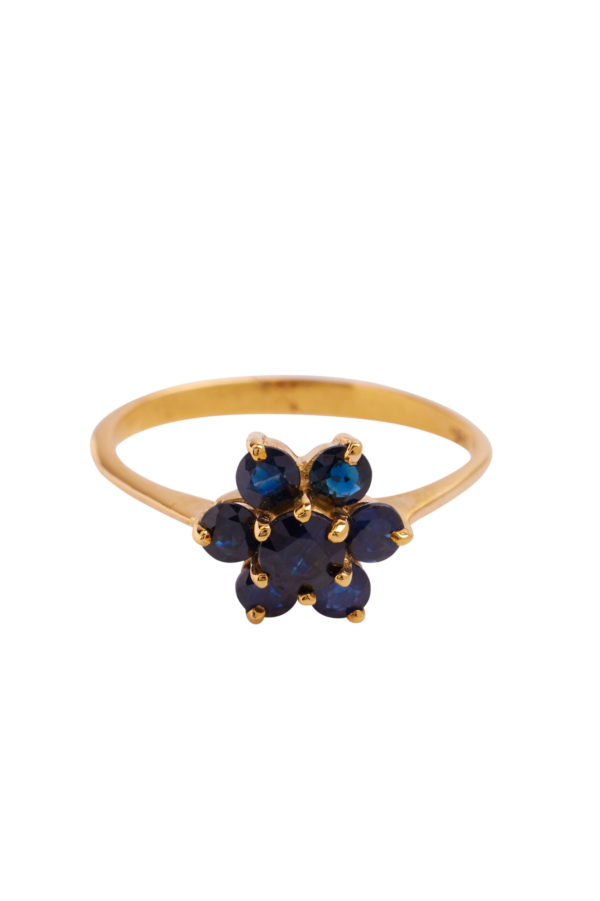 Xzota | Ringen | Flower Blue saphire | Goud
