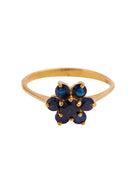 Xzota | Ringen | Flower Blue saphire | Goud