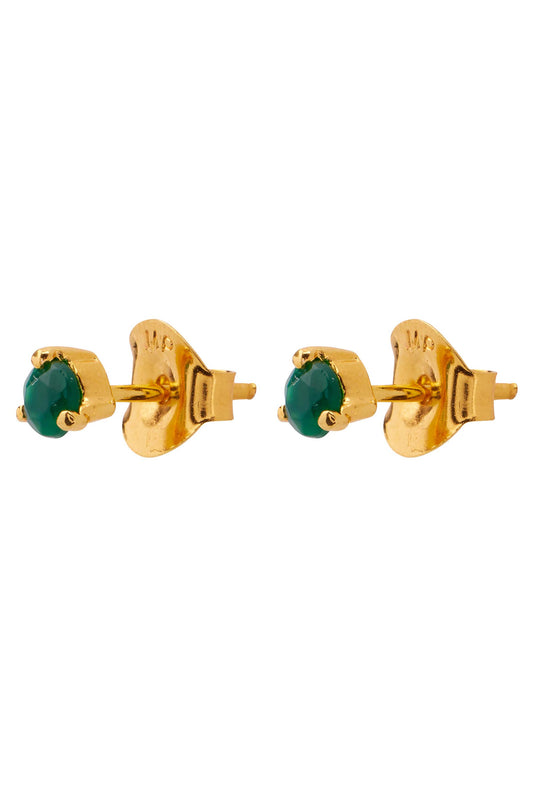 Xzota -Oorbellen - Little green emerald stone - 22K Gold
