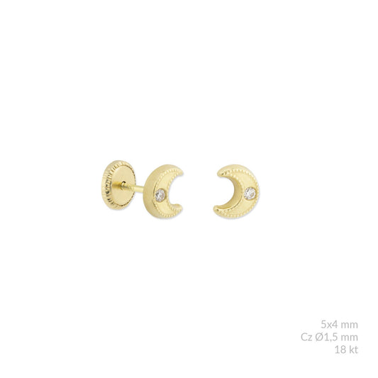 Piercing tiny moon 18K, per piece