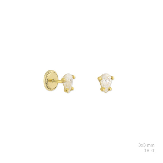 Piercing tiny drop 18K, per piece