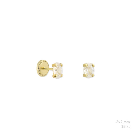 Piercing tiny baquette 18K, per piece