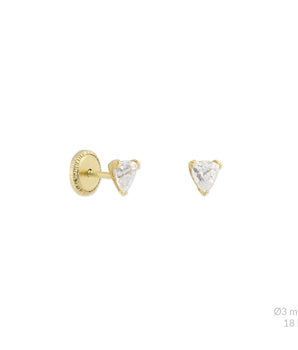 Piercing tiny heart 18K, per piece