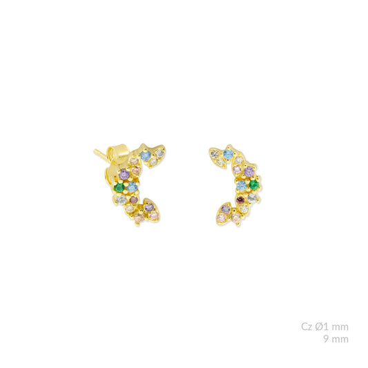 Oorbellen -Zircon moon - g-p