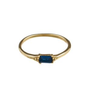 Brass Blue baquette ring