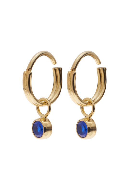 Hoop tiny round stone g-p