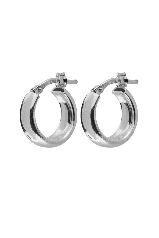 Silver tiny bold hoop