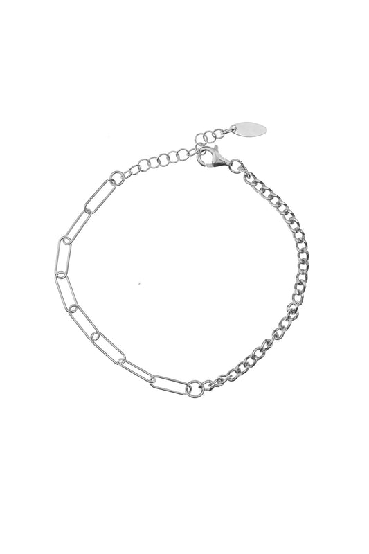 Silver bracelet square classic chain