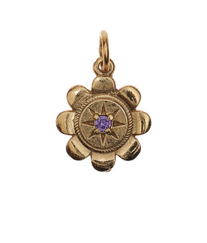 Flower purple stone pendant g-p