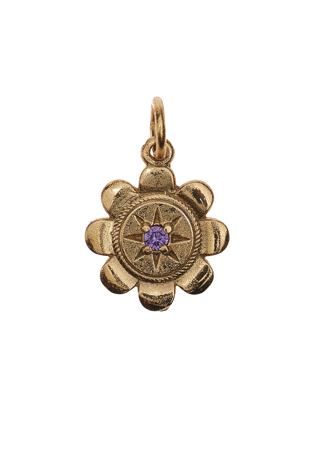 Flower purple stone pendant g-p