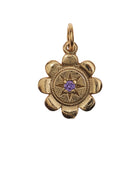 Flower purple stone pendant g-p