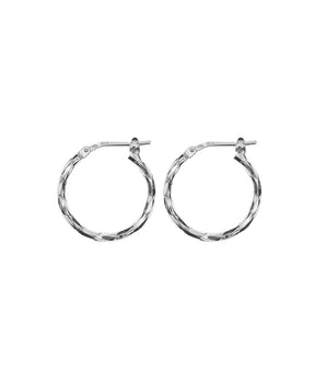 Silver shimmering hoop small