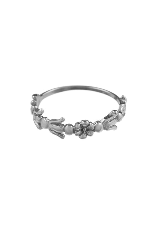 Silver ornament ring