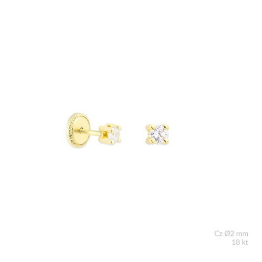 Piercing zircon stud 18K, per piece