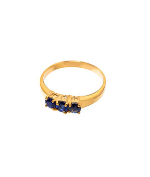 Xzota | Ringen | Triple blue sapphire | 14K Gold