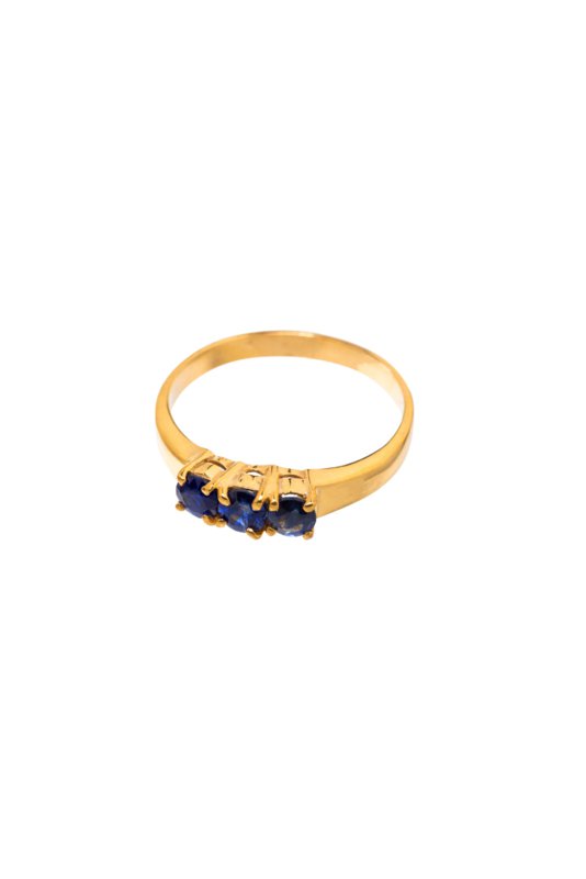 Xzota | Ringen | Triple blue sapphire | 14K Gold