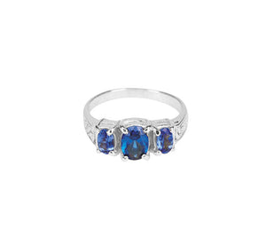 Xzota - Ringen - Vintage blue stone - Silver
