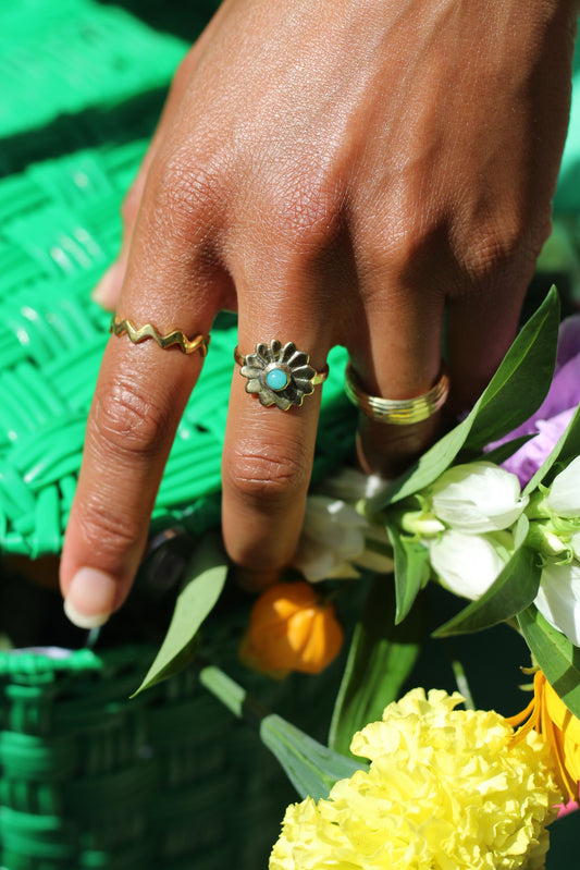 Ringen - Daisy flower - Brass