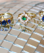 Brass vintage blue stone ring