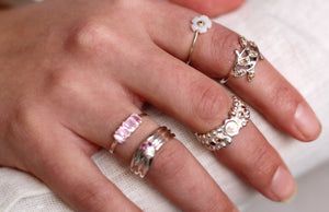 Ringen - Resin flower - Silver