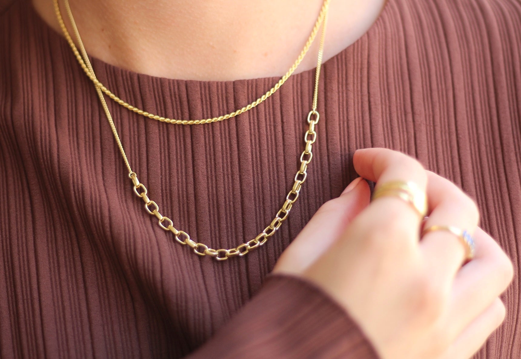 Kettingen - Double chain rollo - Gold plated