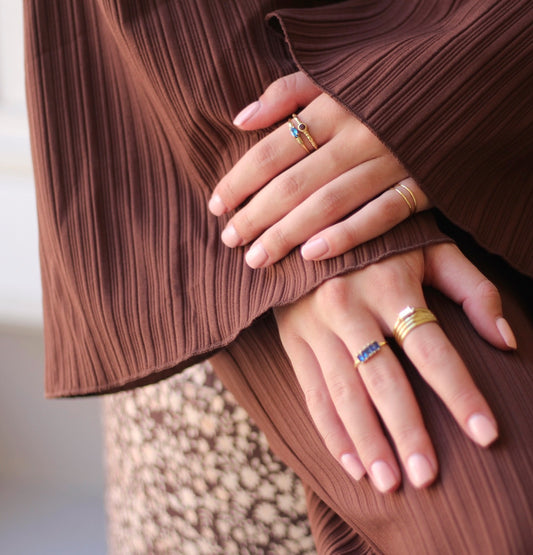 Brass blue wire ring
