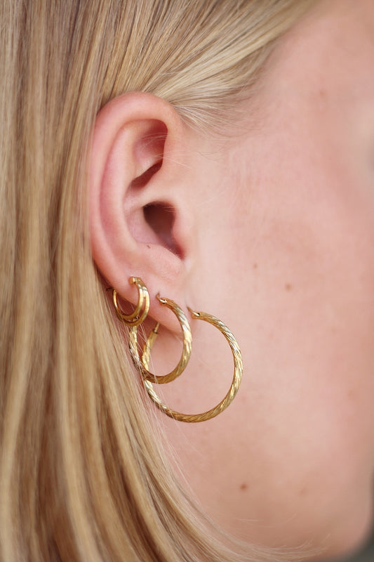 Oorbellen - Tiny double - Gold plated