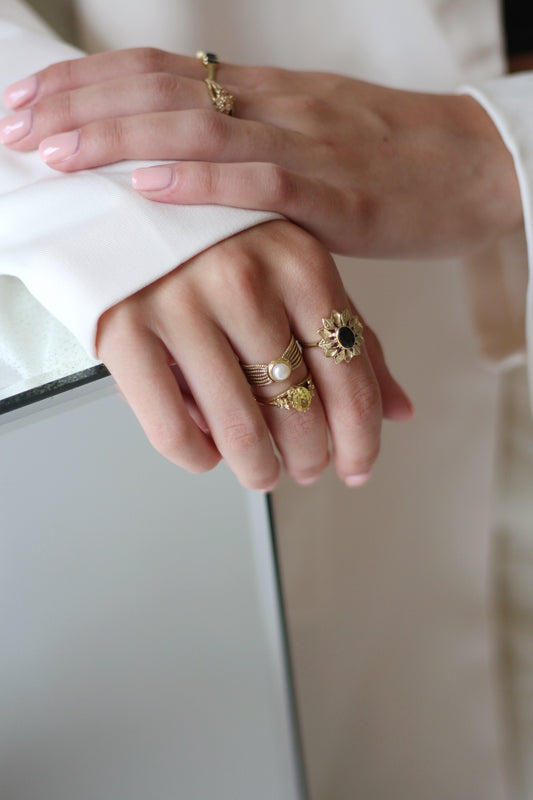 Ringen - Vintage pearl - Brass