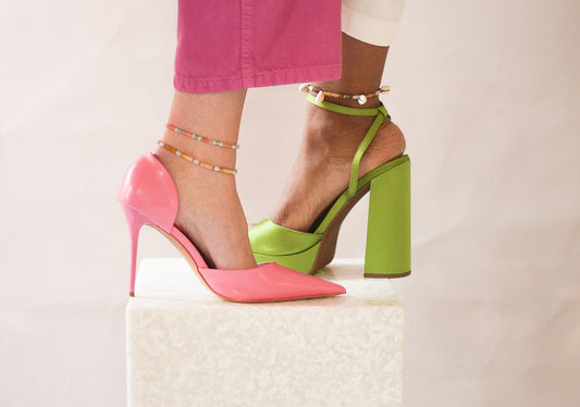 Enkelbanden - Yellow jade - Gold plated