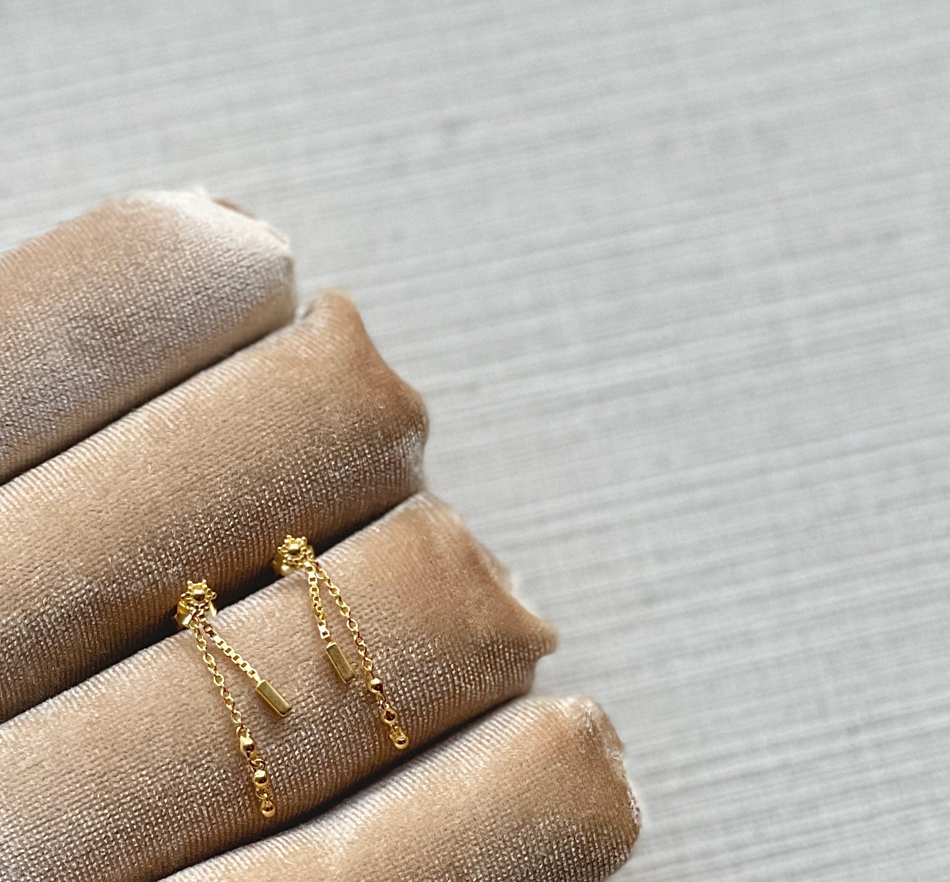 Oorbellen - Sun chain - Gold plated