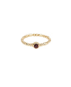 Xzota - Ringen - Twisted round garnet - Brass