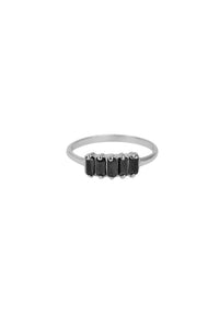 Xzota - Ringen - Black zircon Baquette  - Zilver
