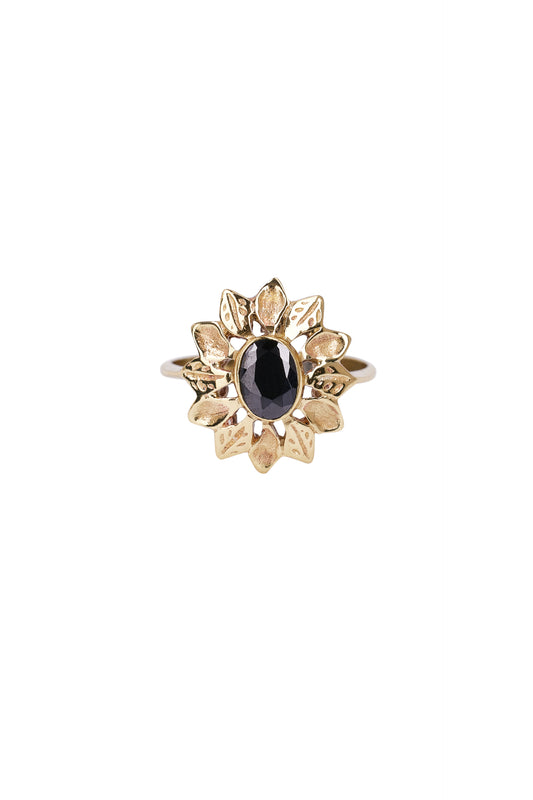 Xzota - Ringen - Vintage onyx flower - Brass