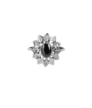 Xzota - Ringen - Vintage onyx flower - Zilver