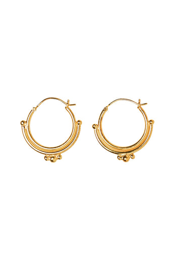 Xzota | Oorbellen | Tiny dot hoop | 14K Gold