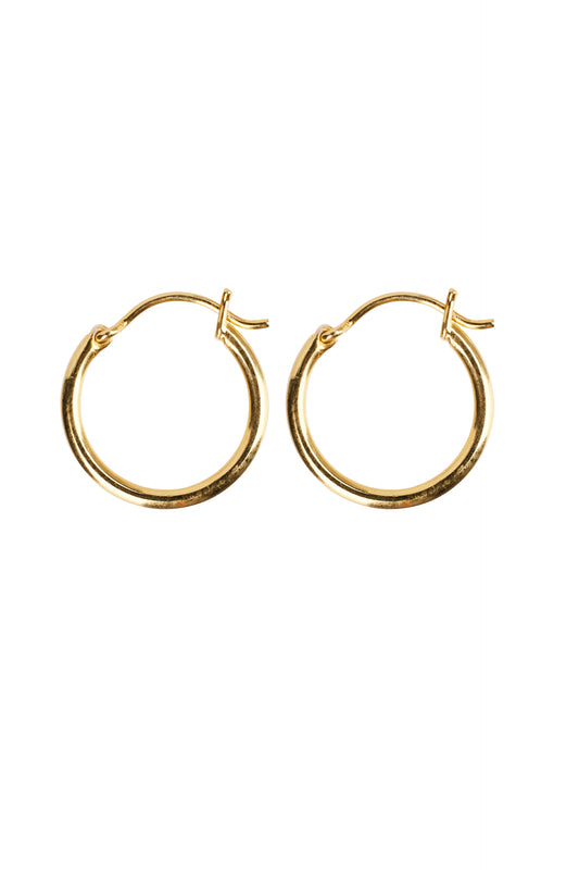 Oorbellen - Plain hoop -  Gold plated