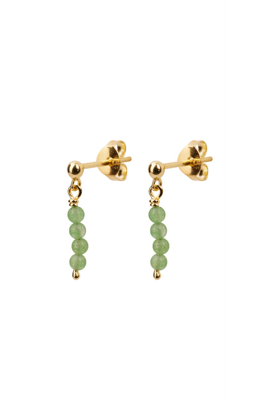Xzota/ Oorbellen - Green aventurine - Gold Plated