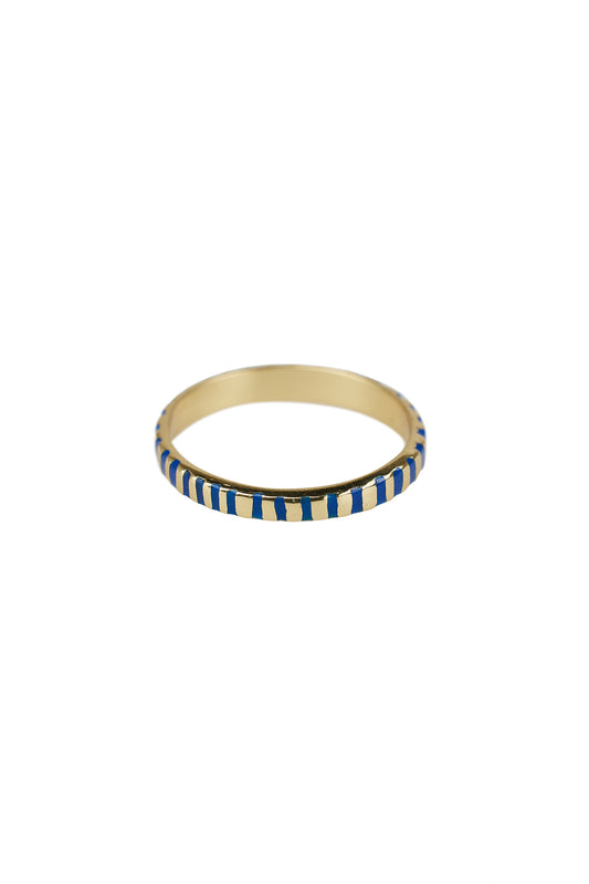 Xzota - Ringen - Stripe blue resin - Brass
