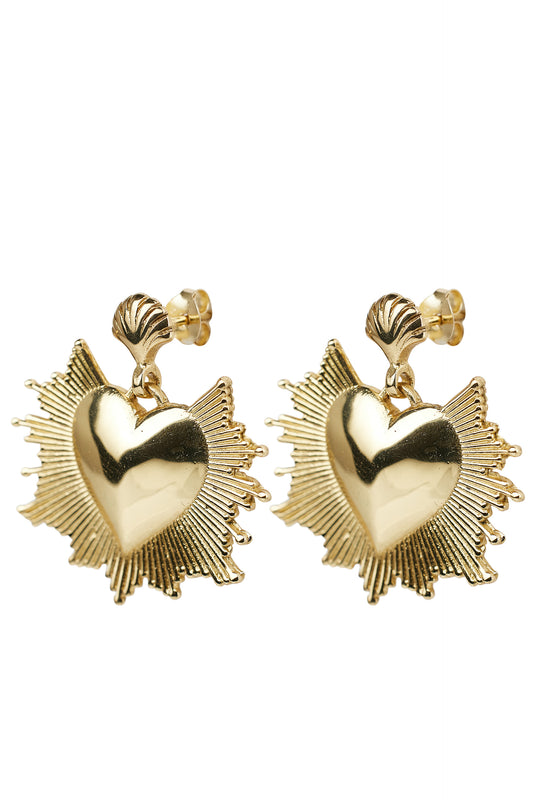 Xzota - Oorbellen - Heart on fire - Gold plated