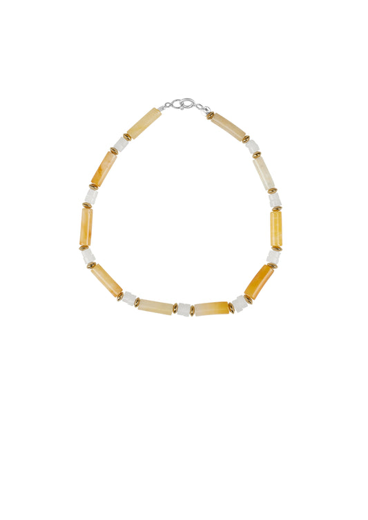 Xzota - Enkelbanden - Yellow jade - Silver